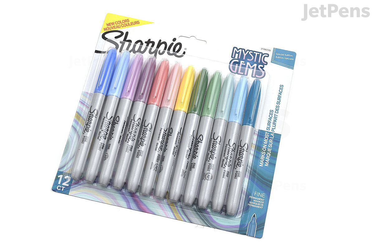 12 Color Set Permanent Marker Pens, Big Dual Tips Pop Markers