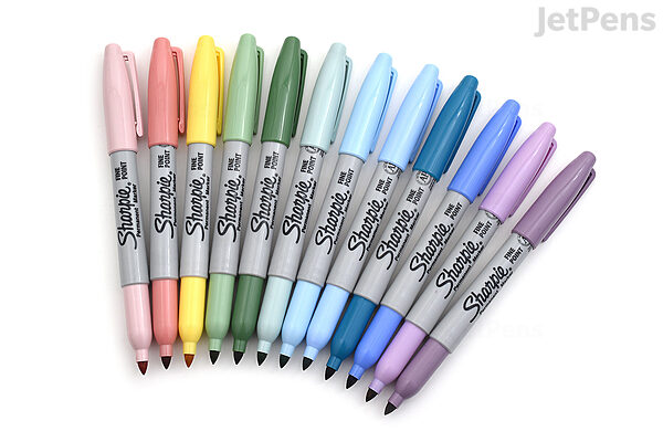 12 Color Sharpie Brush Tip Pens 12 Pack Art Pens, Markers Crafts