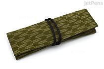 Saki P-661 Roll Pen Case with Traditional Japanese Fabric - Maccha Green - SAKI 661121