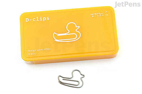 Midori D-Clips Paper Clips - Duck - Box of 20 - MIDORI 43390006