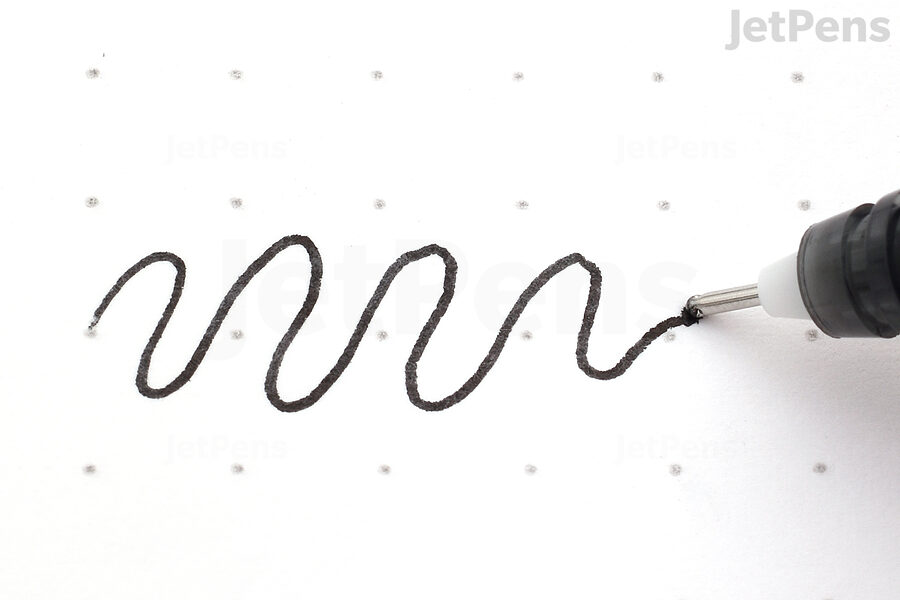 Rollerball pen writing squiggly line