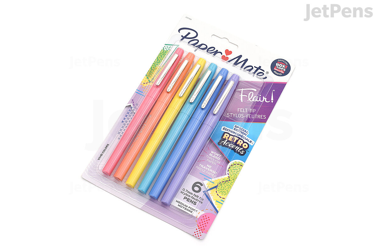 Paper Mate Flair Felt Tip Pens, Medium Point (0.7mm), Limited Edition Candy  Pop Pack, 6 Count