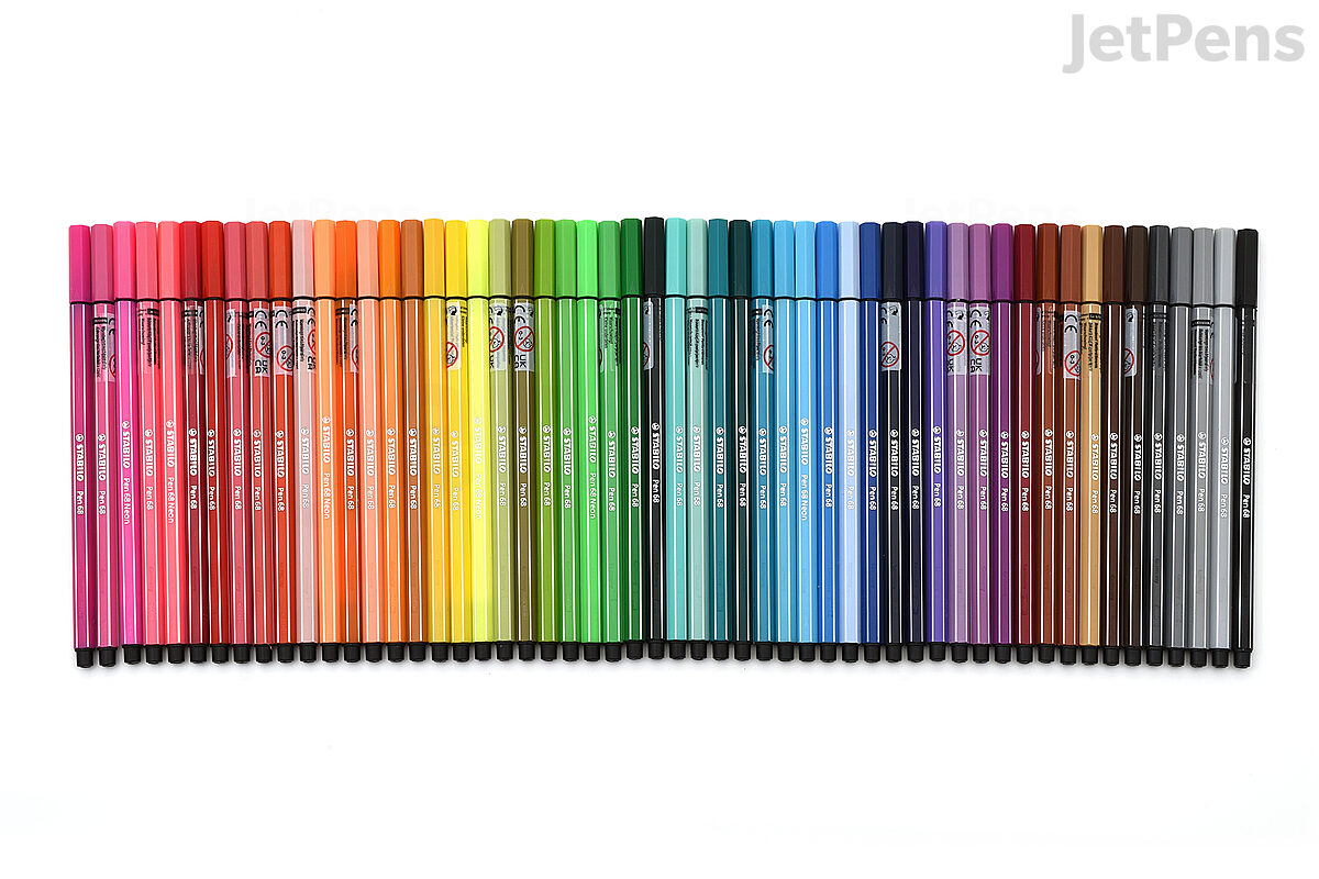 vrijheid Bad dynastie Stabilo Pen 68 Marker - 1.0 mm - 54 Color Bundle | JetPens