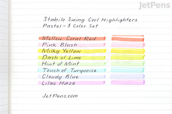 Stabilo Swing Cool Highlighter - Pastel - 8 Color Set - STABILO 275/8-08-1
