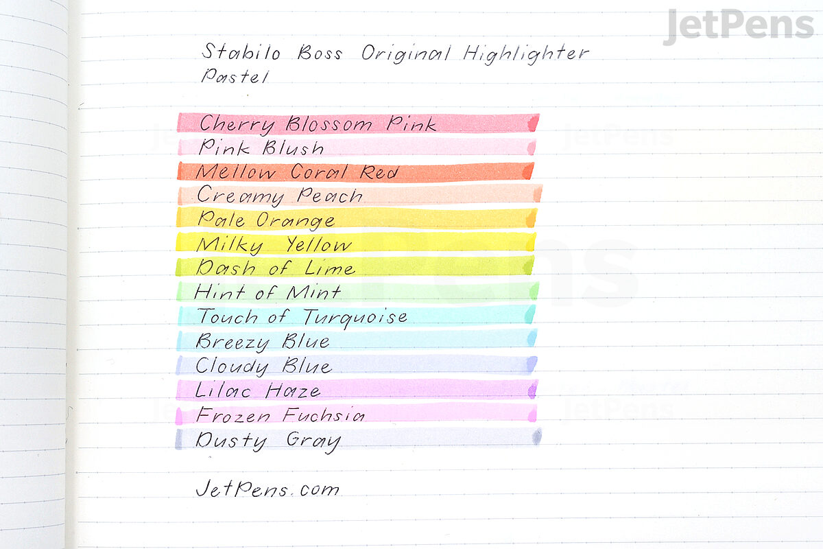 STABILO BOSS ORIGINAL Pastel Highlighter - Wallet of 4 - Assorted Colours, 70/4-4