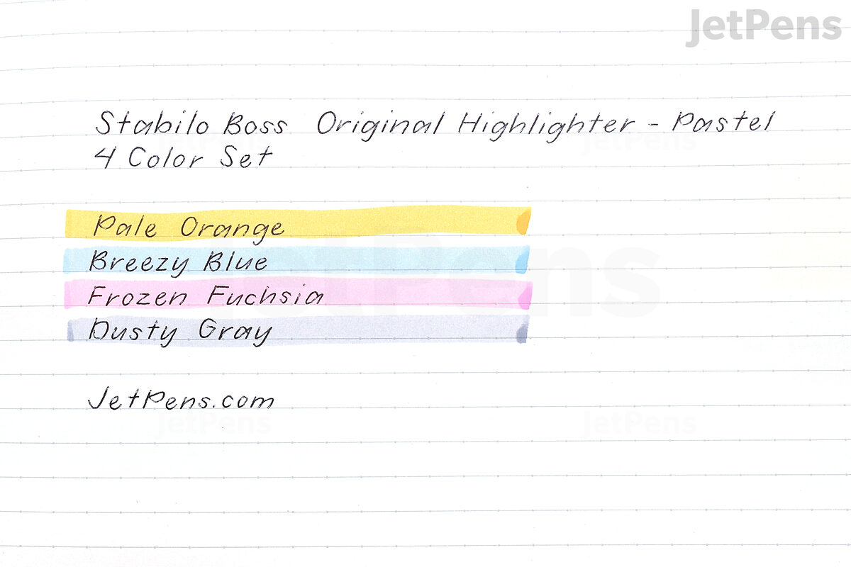 Stabilo Boss Highlighter Original Pastel Wallet Set #2 Set of 4