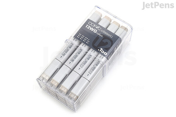 12 Color Cool Gray Marker Warm Gray Marker Set Dual Tips Alcohol Based Art  Marker for Drawing Manga Mark Art Supplier (Cool Gray)
