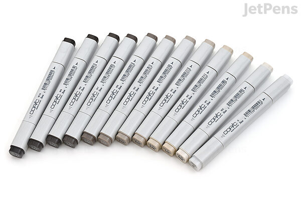COPIC Marker 12-Color Warm Gray Set