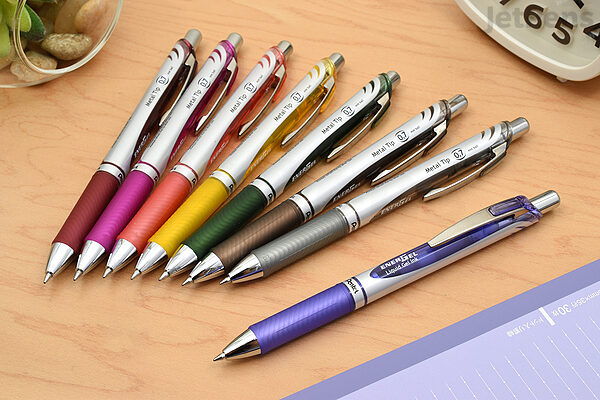 Pentel EnerGel Deluxe RTX Liquid Gel Ink Pen Set Kit, Pack of 3 with 4 Refills (Navy Blue - 0.7mm)