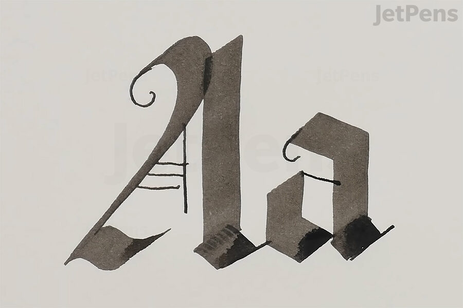 Italic calligraphy created with the 6.0 mm Pilot Parallel Calligraphy Pen.