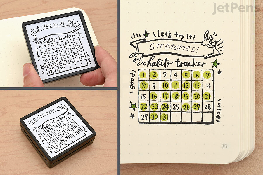 Pine Book Washi Paper 1 Months Habit Tracker, Goal Tracker Stickers
