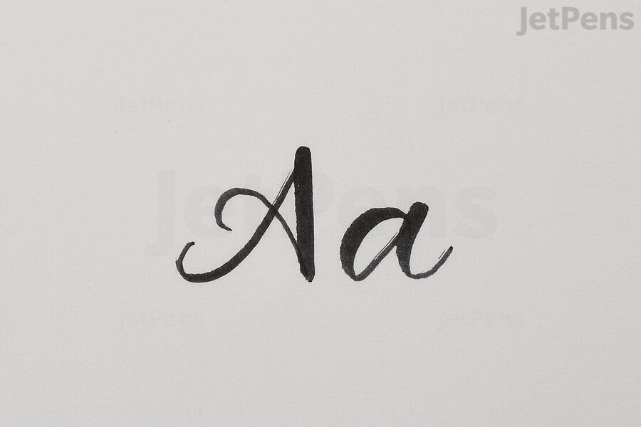 Pointed pen calligraphy created with the Pentel Fude Touch Brush Sign Pen.
