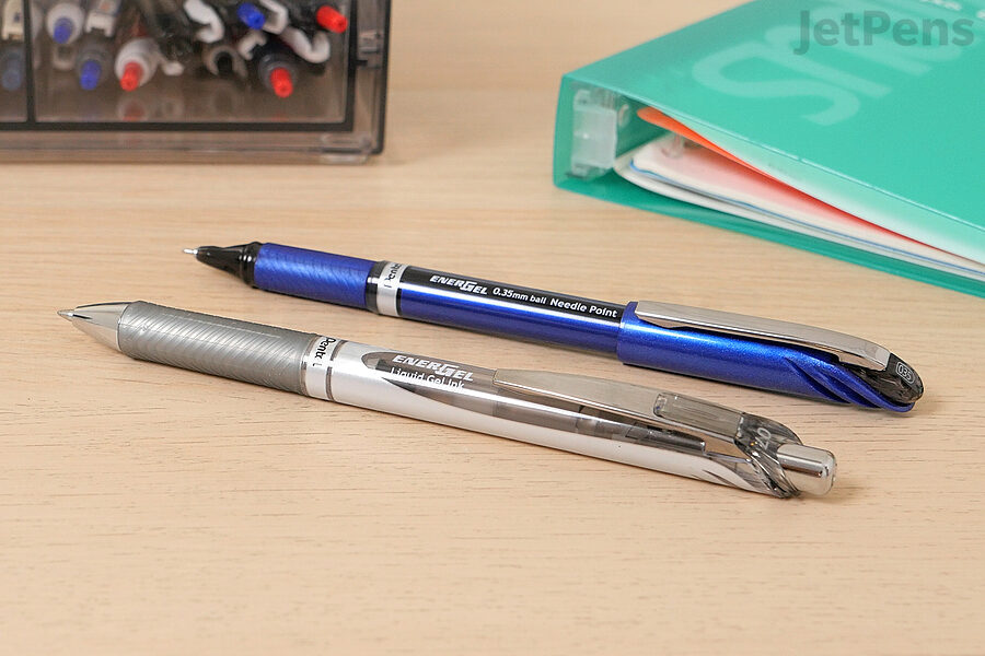 The Pentel EnerGel uses ink that is both free-flowing and fast-drying.