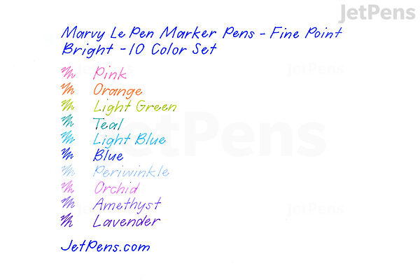 Marvy Le Pen Marker Pen - Fine Point - 8 Color - 10 Pen Basic Set – ANYABOX
