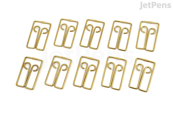 50 Count Gold Mini Paper Clips 3/5 Inch Tiny Paperclip Super Cute Metal  Bookmarks Clip (Gold)