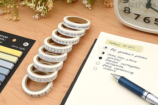 Days of the Week Washi Tape  Colourful, Planner Washi Tape