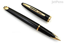 Waterman Carène Fountain Pen - Black with Gold Trim - 18k Fine Nib - WATERMAN S0700300