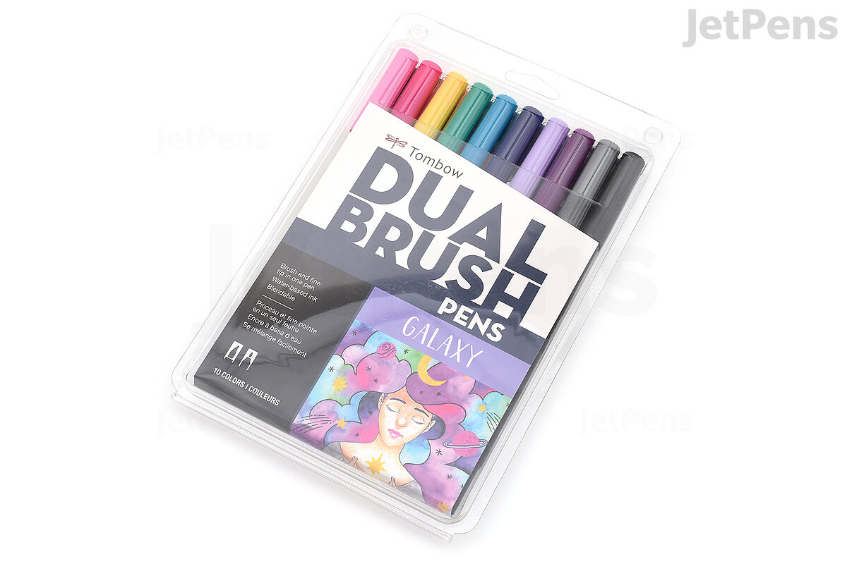 Dual Brush Pen Art Markers 10-Pack, Galaxy, Brush Markers