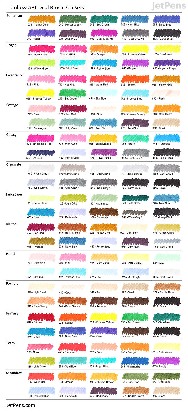 Muted Fall Palette - Dual Brush Pen Art Marker Set – Paper Pastries