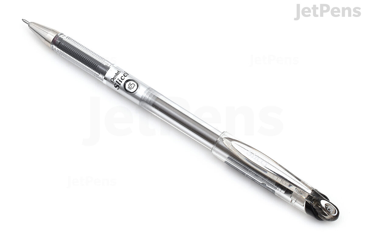 Pentel Needle Tip Gel Ballpoint Pen, Slicci, 0.25mm, Black (BG202-A)