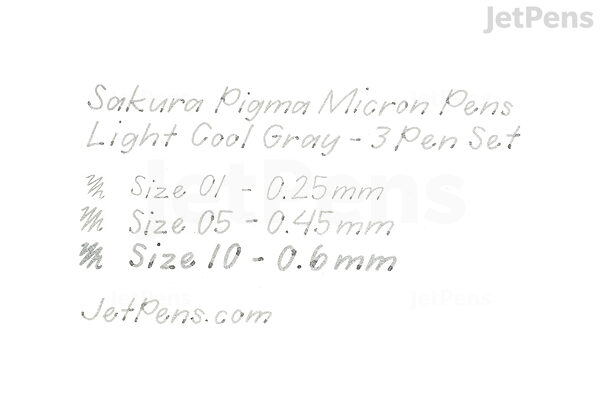 Sakura Pigma Micron Gray & Black Set of 10