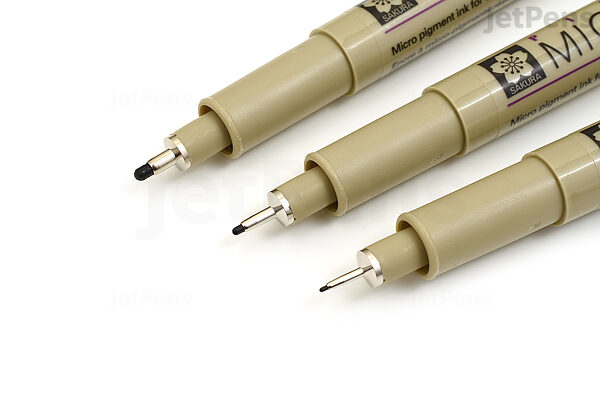 Sakura Micron 3pc Dark Neutral Gray Pen Set Assorted Nibs