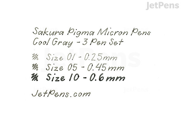 Sakura Pigma Micron Gray & Black Set of 10
