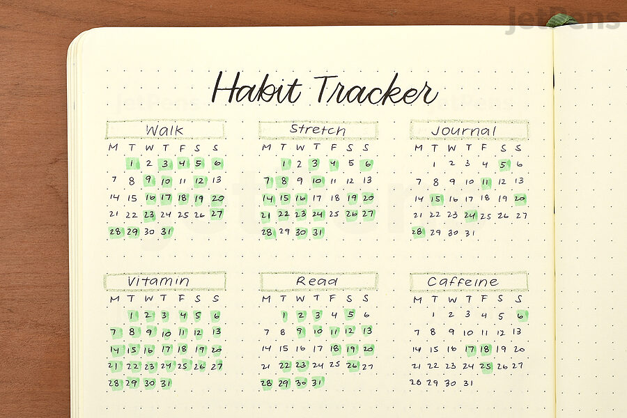 Colorful Habit Trackers for Bullet Journals Postcard for Sale by