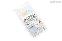 Kuretake ZIG Clean Color Dot Marker - 6 Mild Color Set - KURETAKE TCSD-6100/6V