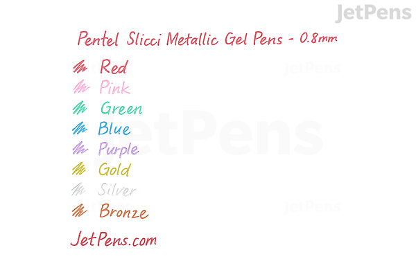 Slicci Extra Fine Metallic Gel Pens