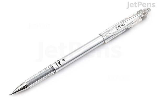 Pentel Slicci Metallic Needle Tip Gel Roller Pen Silver