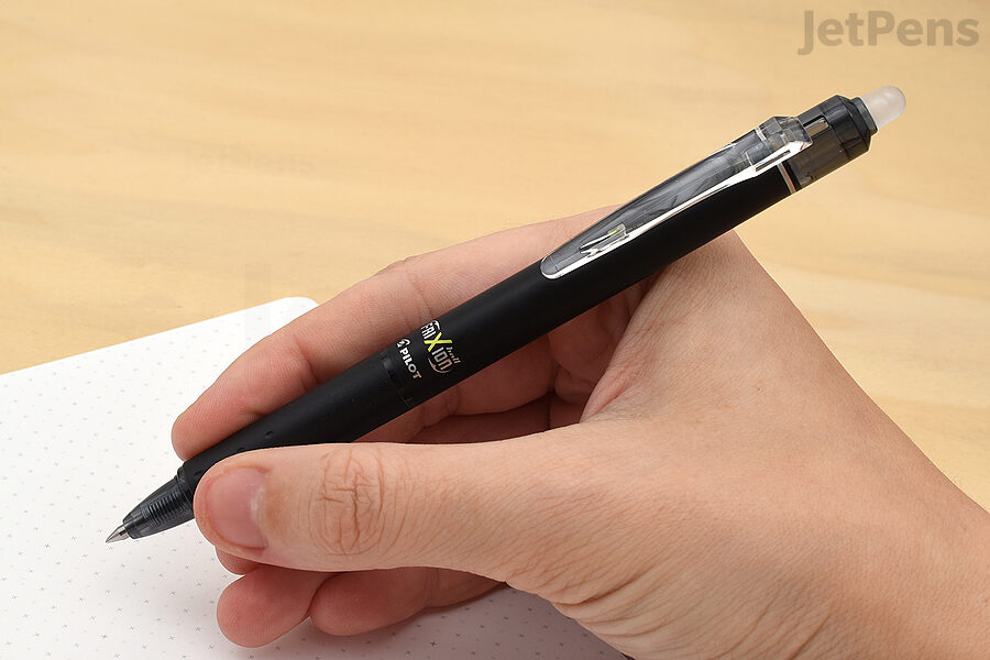 The FriXion Ball Knock brings FriXion ink to a retractable pen.