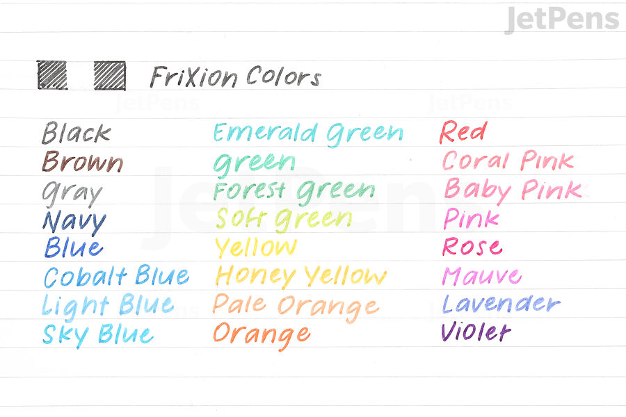 Pilot FriXion Colors Marker writing sample.