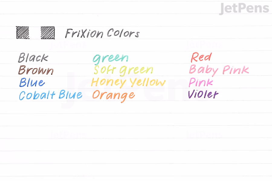 Pilot FriXion Colors Marker writing sample.