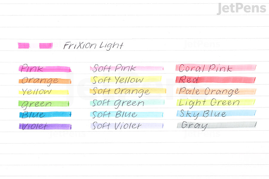 Pilot FriXion Light Highlighter Writing Sample