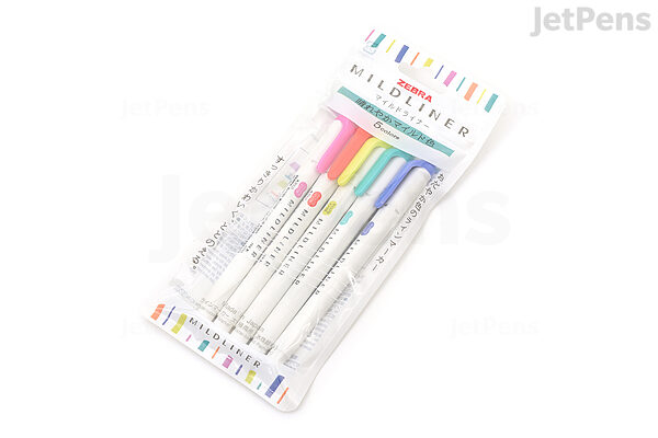 Zebra Pen Mildliner Double Ended Highlighter Set of 5 Colors Broad and Fine  Point Tips 