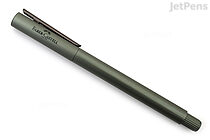 Faber-Castell NEO Slim Fountain Pen - Brushed Aluminum Olive Green - Broad - FABER-CASTELL 146153