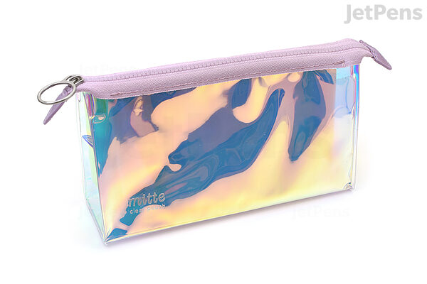 Clear Coin Pouch Holographic Glitter Stars Neon Zipper Zip 