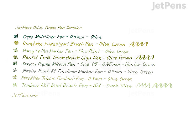 JetPens Olive Green Pen Sampler