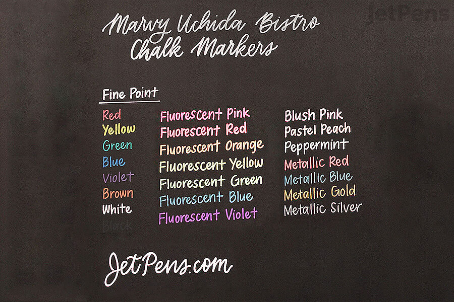 Marvy Uchida Bistro Chalk Markers Writing Sample