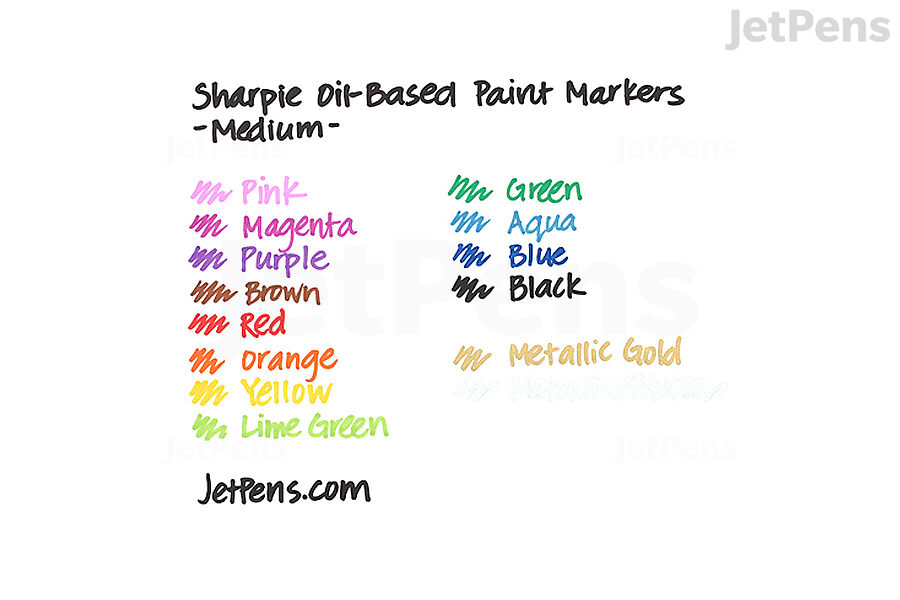 Sharpie Oil-Based Paint Markers Writing Sample
