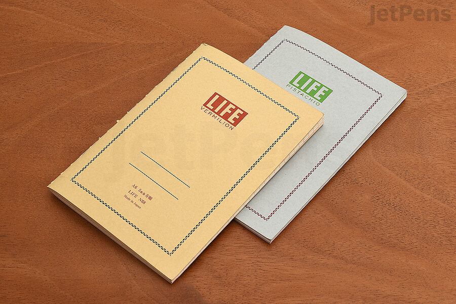 Life Vermilion and Life Pistachio notebooks do away with dull gray lines.