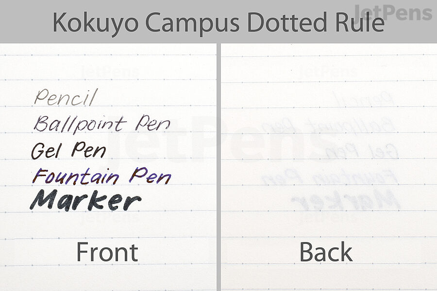 Kokuyo Campus Dotted Rule writing sample.