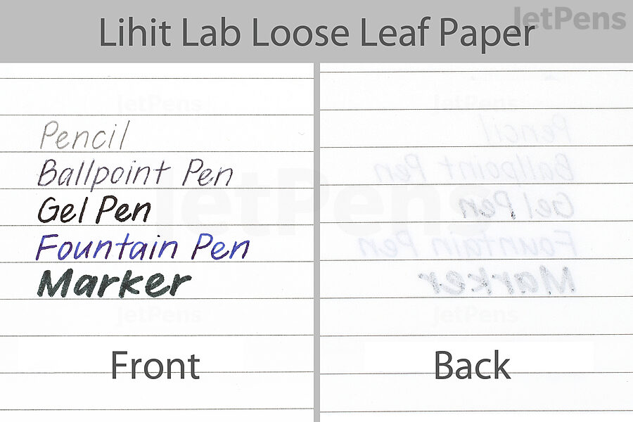 Lihit Lab Loose Leaf writing sample.