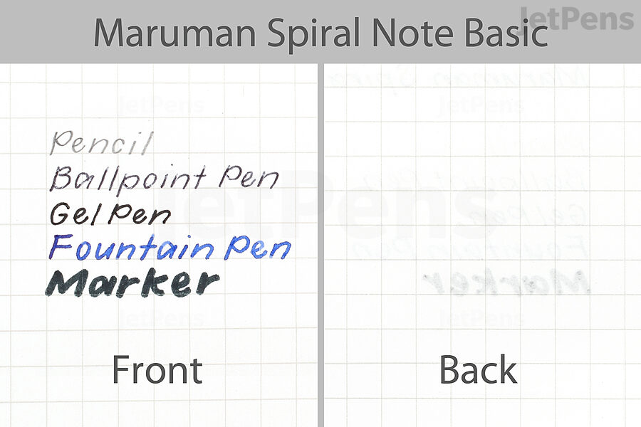 Maruman Spiral Note Basic writing sample.