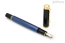 Pelikan Souverän M400 Fountain Pen - Black / Blue - 14k Extra Fine Nib - PELIKAN 994921