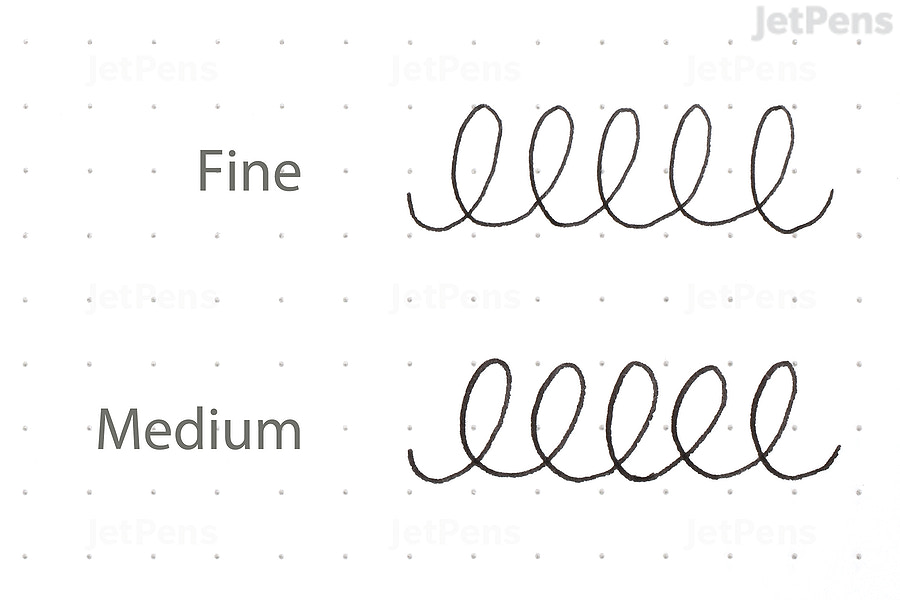 Both fountain pen nib sizes have some feedback without feeling scratchy.