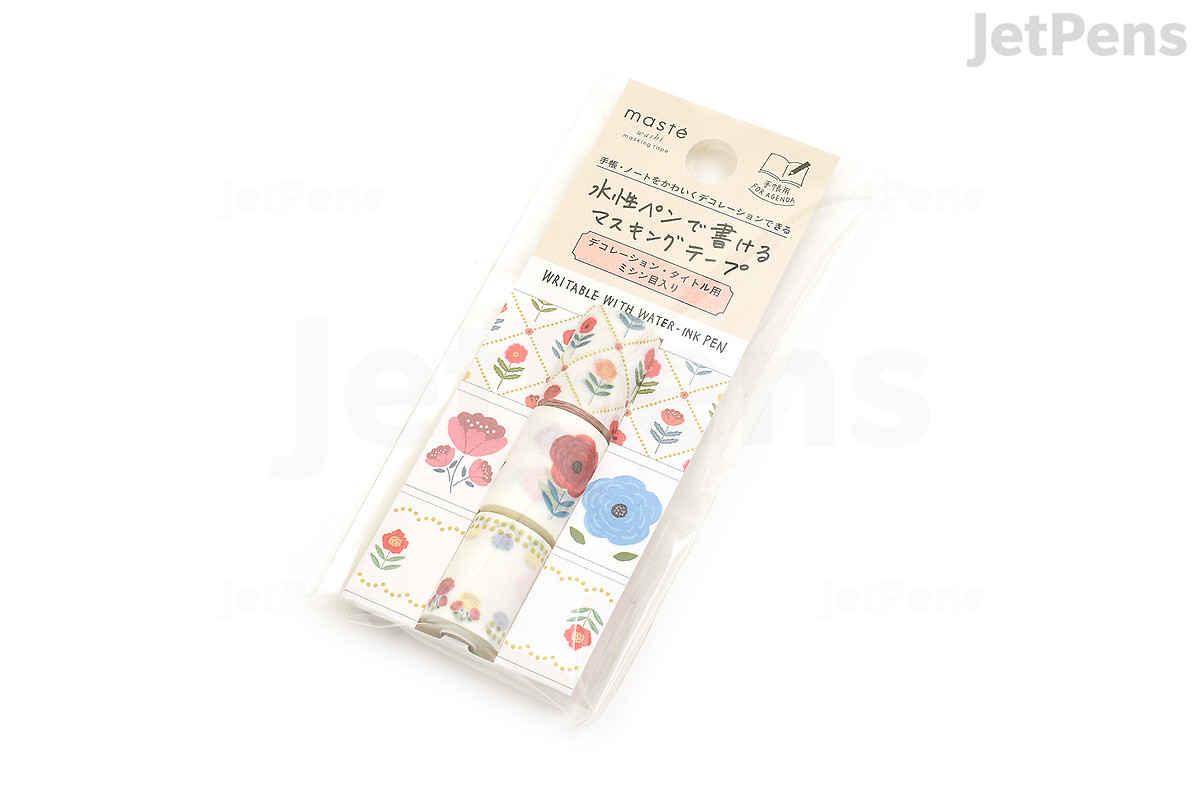 Mark S Maste Perforated Writable Washi Tape Title Flower 2 21 Mm X 2 M Pack Of 3 Jetpens Mark S Maste Perforated Writable Washi Tape Title Flower 2 21 Mm X 2 M Pack Of 3 Jetpens
