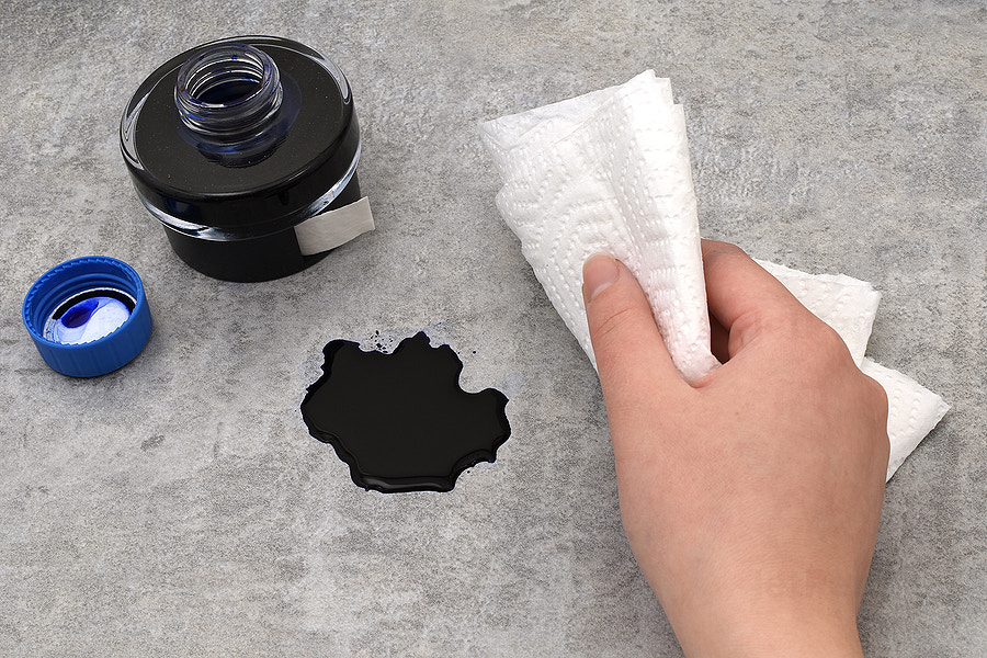 Removing Ink Stains from Hard Surfaces