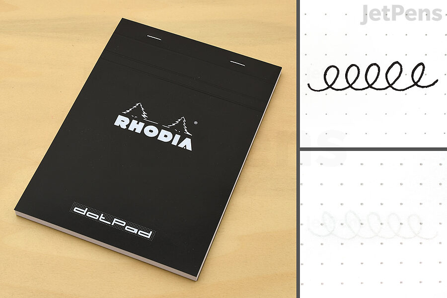 Rhodia DotPad Notepads feature bright white paper printed with a useful dot grid pattern.